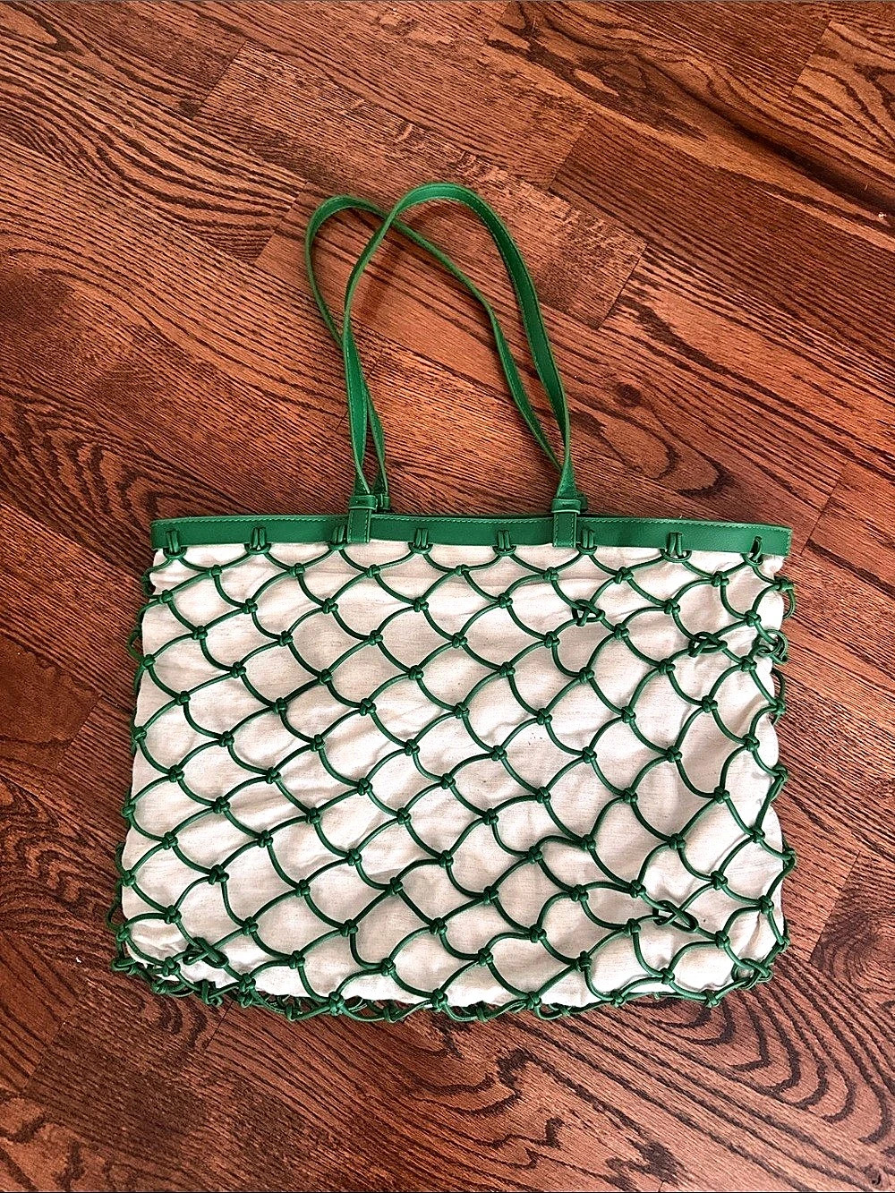 A.New.Day Tote Bag Green & linen net Tote